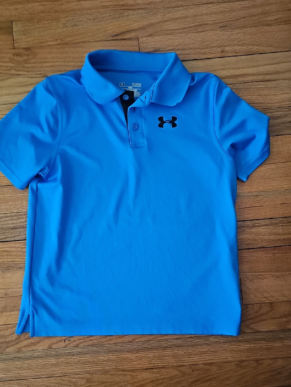 Under Armour Youth Bright Blue Polo with Black Logo-